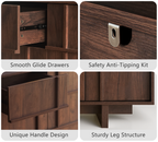 The Linear 55" Walnut Dresser | Sculptural Mid-Century 9-Drawer Chest