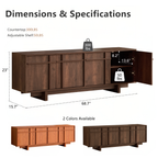 The Linear 65.6" TV Stand | Deep Walnut Mid-Century Media Console