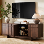 The Linear 65.6" TV Stand | Deep Walnut Mid-Century Media Console