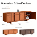 The Linear 65.6"" TV Stand | Deep Cherry Mid-Century Media Console