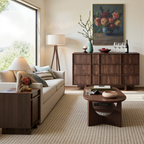The Linear 55" Walnut Dresser | Sculptural Mid-Century 9-Drawer Chest
