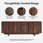 The Linear 65.6" TV Stand | Deep Walnut Mid-Century Media Console