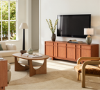The Linear 65.6"" TV Stand | Deep Cherry Mid-Century Media Console