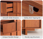 The Linear 47.2" Cherry  Dresser | Sculptural Mid-Century 6-Drawer Chest